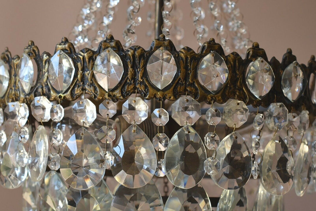 Vintage Antique French Style Empire Crystal Chandelier Lighting Pendant Lamp