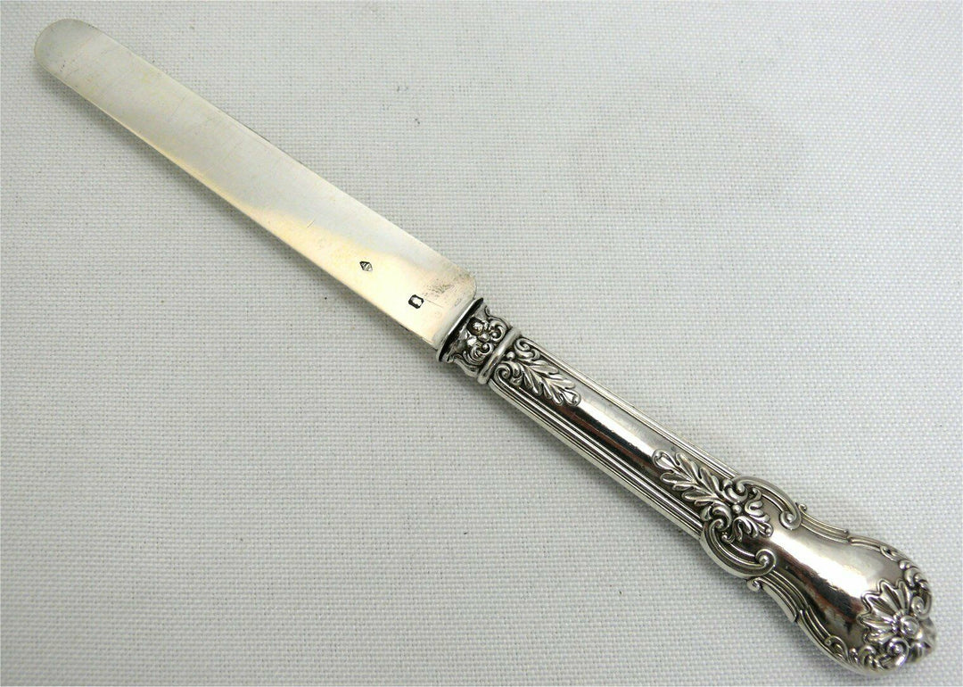 Puiforcat, 12 couteaux à fruits/entremets/dessert/fromage, lames argent Minerve.