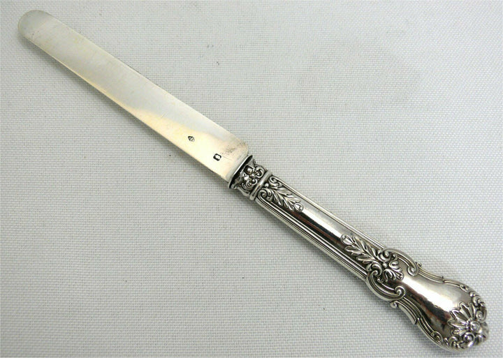 Puiforcat, 12 couteaux à fruits/entremets/dessert/fromage, lames argent Minerve.