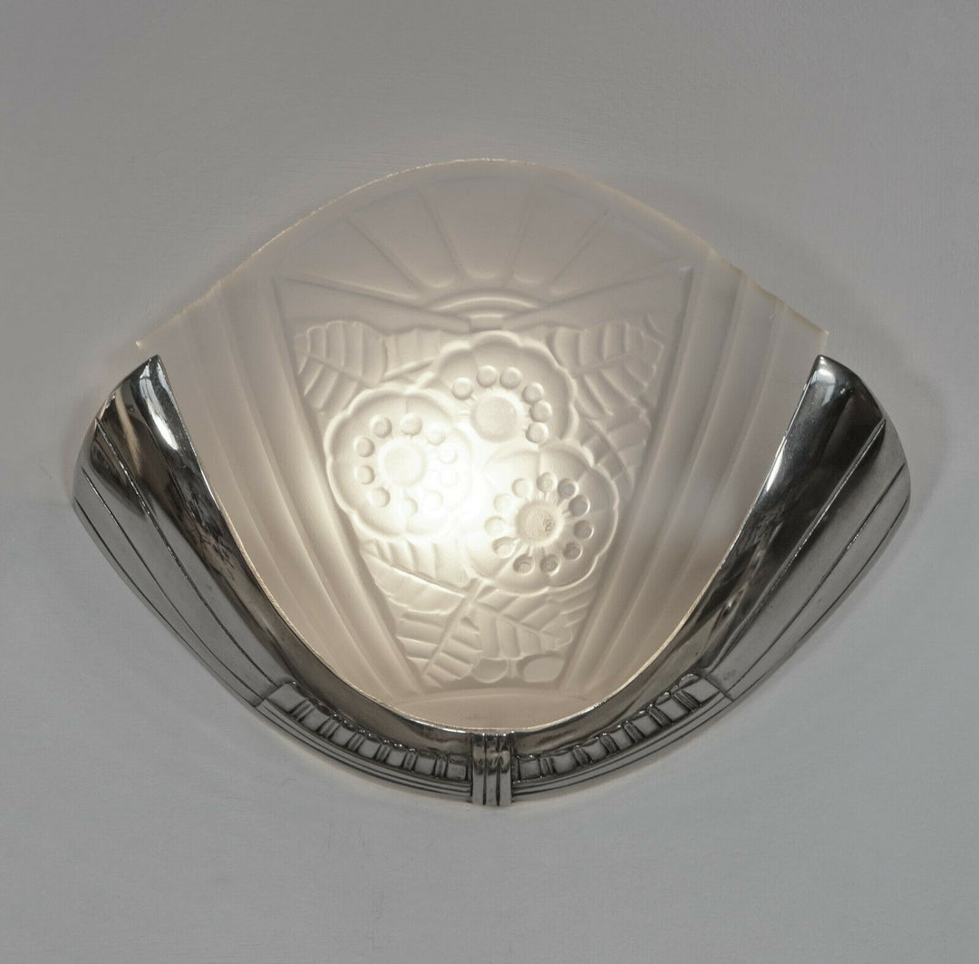 VIARMÉ : PAIR FRENCH ART DECO WALL SCONCES ........ lights 1930 lamp muller era