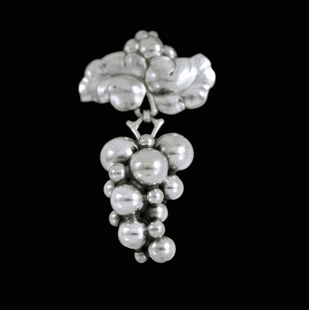 Georg Jensen. Sterling Silver Grapes Brooch #217B - Denmark.