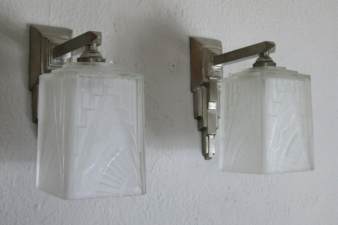 PAIR OF FRENCH ART DECO SCONCES 1925 - SIGNED: DES HANOTS