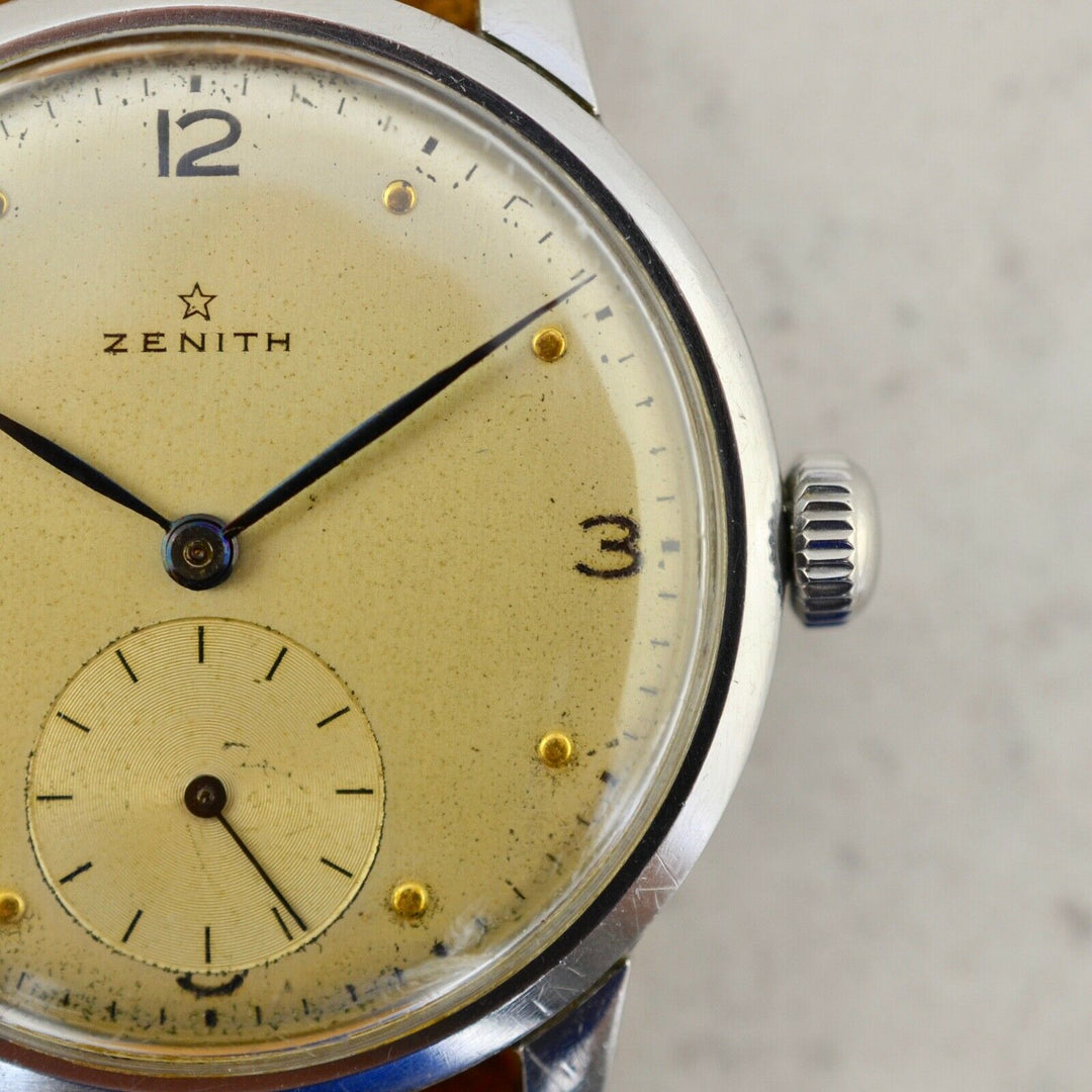 C.1950 Vintage Zenith oversize Calatrava Military watch cal.12-4-P-6 in steel
