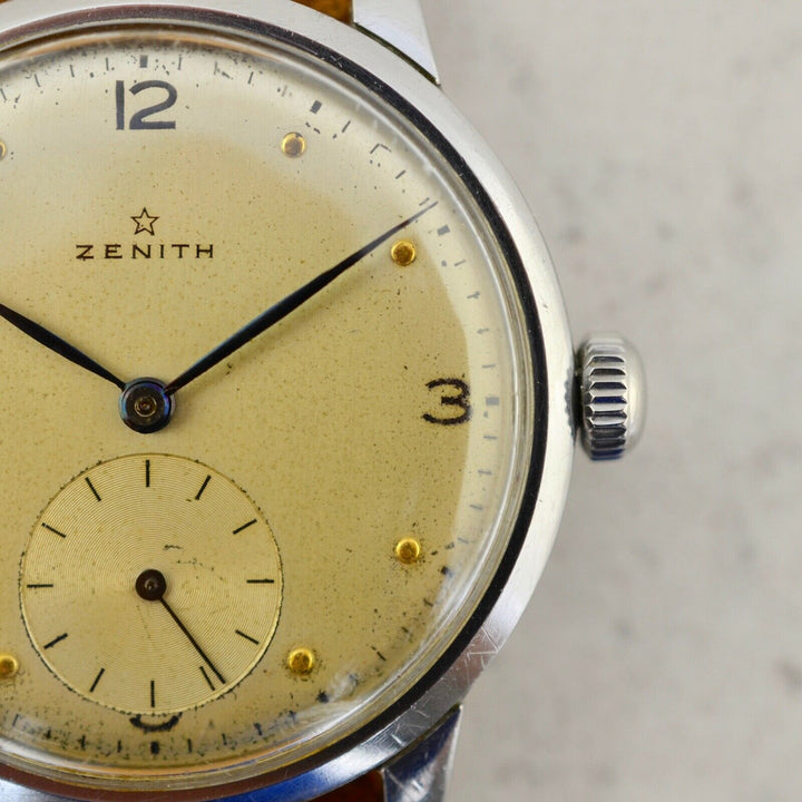 C.1950 Vintage Zenith oversize Calatrava Military watch cal.12-4-P-6 in steel