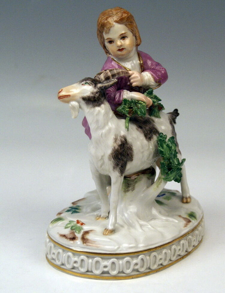 MEISSEN FIGUR SCHÄFER MIT ZIEGE SHEPHERD WITH GOAT J. C. SCHOENHEIT MNR: 61270