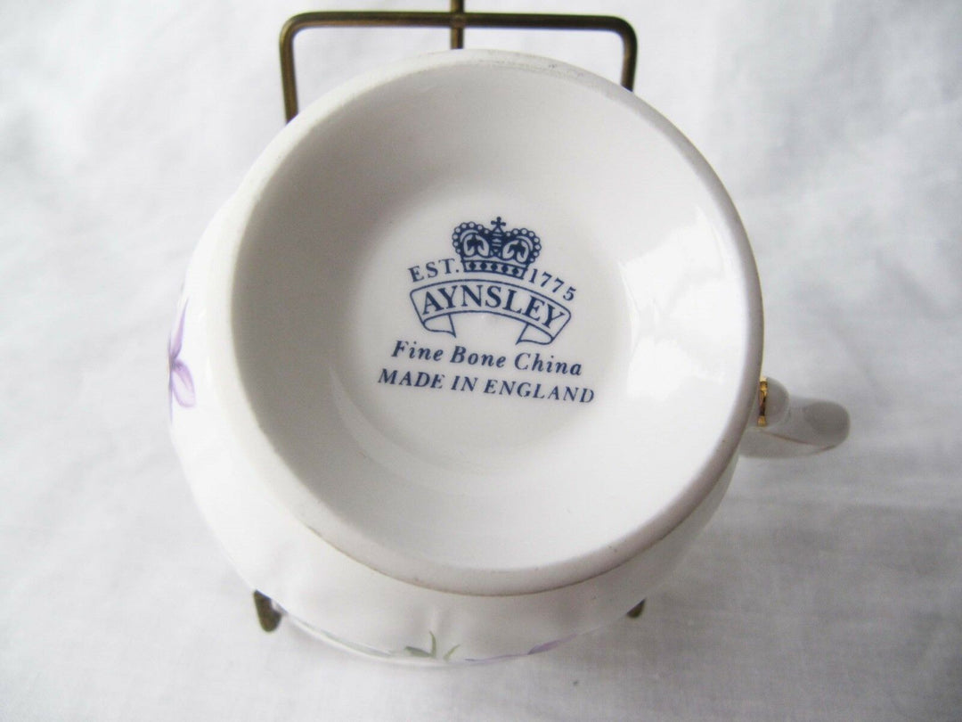 Aynsley Embossed Cup Saucer - Violets Butterfly Pattern