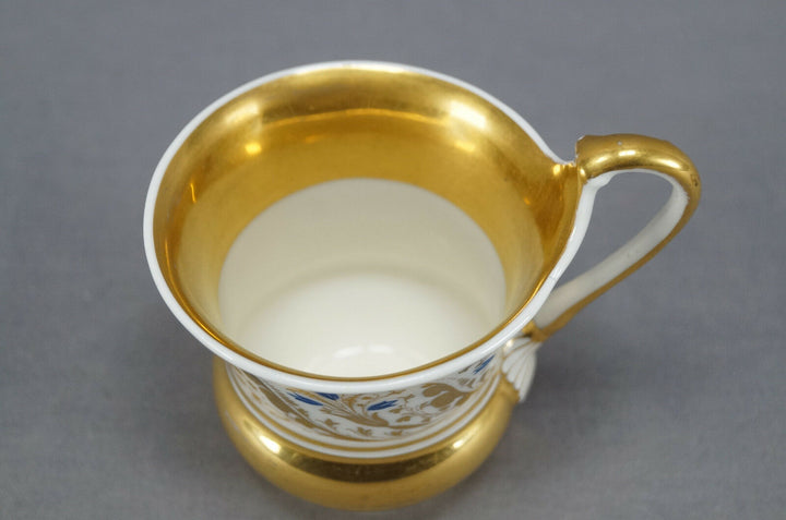 KPM Berlin Hand Painted Blue & Gold Floral Scrollwork Empire Form Cup C. 1820-40