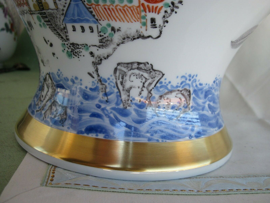  Schöne große Meissen Boden-Vase in Dekor 1001 Nacht