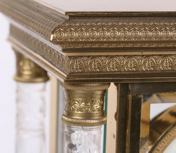 Superb Highly Decorated French Cut Crystal Regulator Clock Baccarat Style Column
