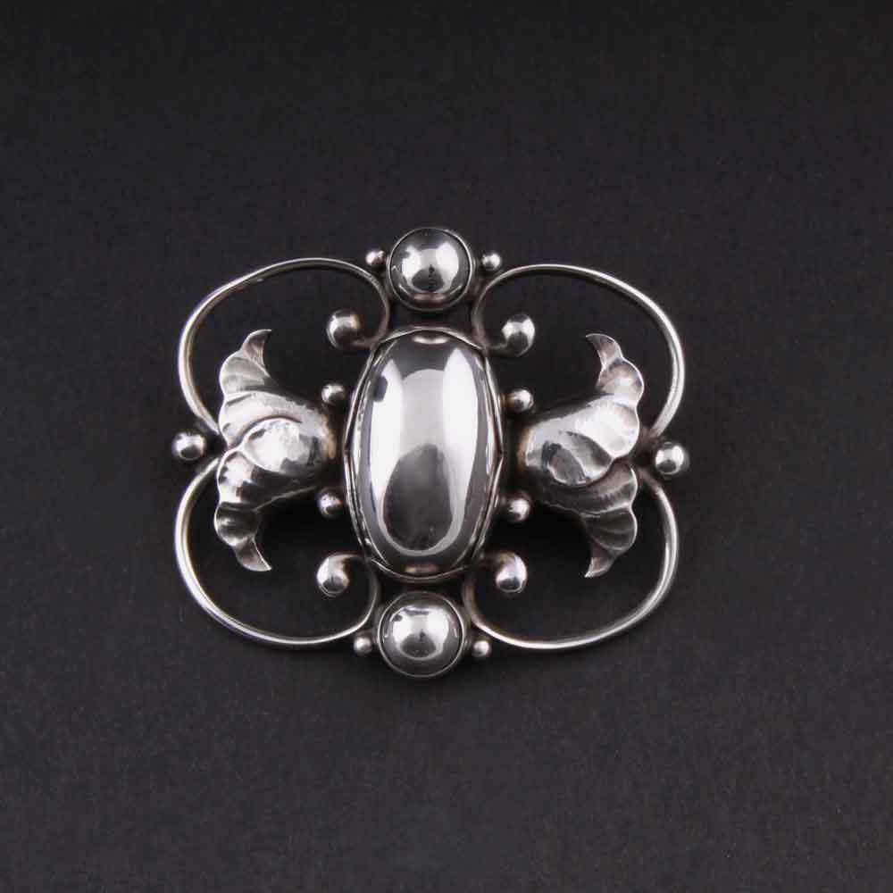 Georg Jensen Sterling Brooch w. Silverballs # 236B, Silver. Design: GJ himself.