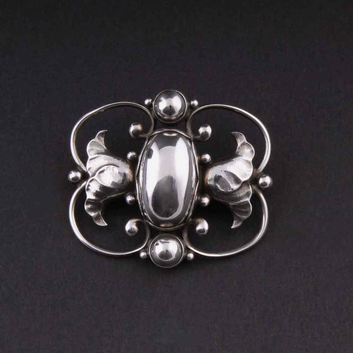 Georg Jensen Sterling Brooch w. Silverballs # 236B, Silver. Design: GJ himself.