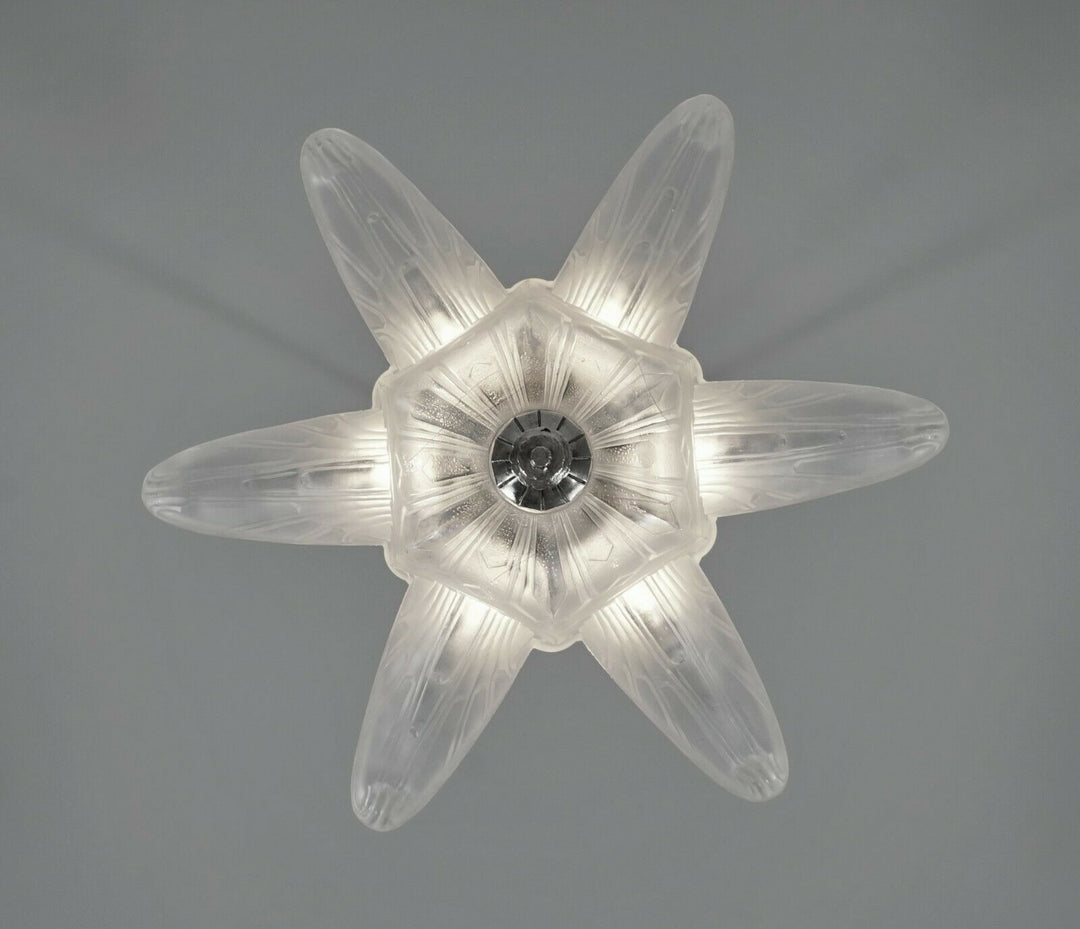 HANOTS : French 1930 art deco pendant chandelier .. lamp muller degué era France