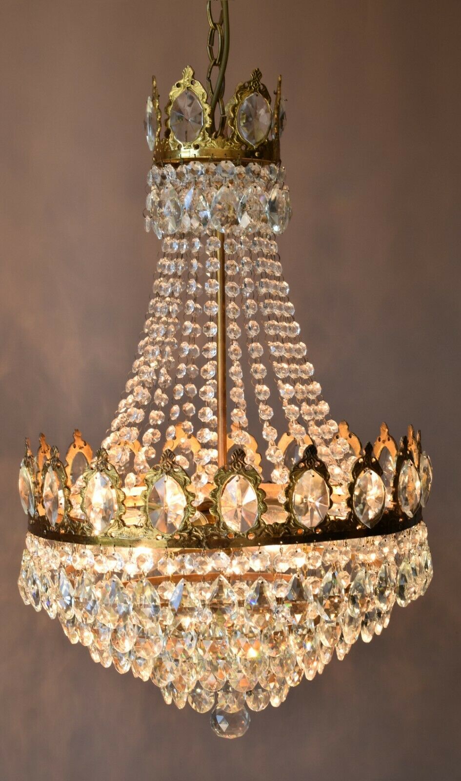 French Empire Chandelier, Antique Style Vintage Lighting, Light Lamp Pendant