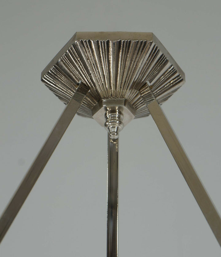 HETTIER VINCENT & HANOTS : French art deco pendant . opalescent 1930 chandelier