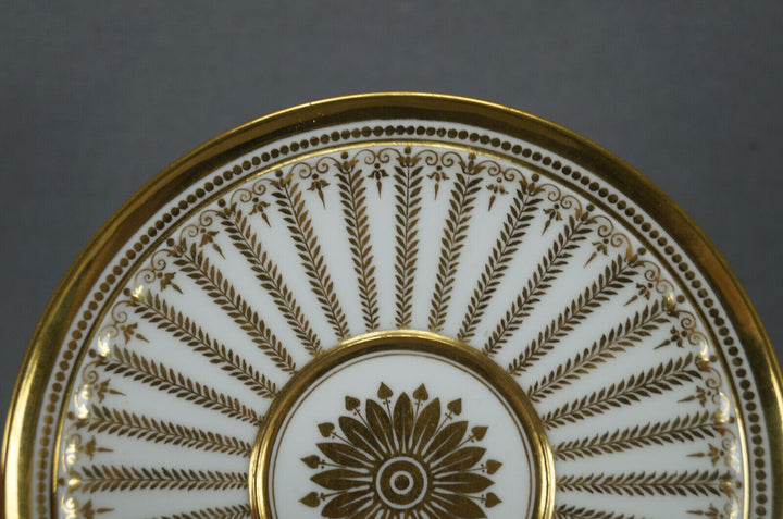 Authentic Sevres Gold Gilt Laurel Leaves Empire Form Tea Cup & Saucer Circa 1822