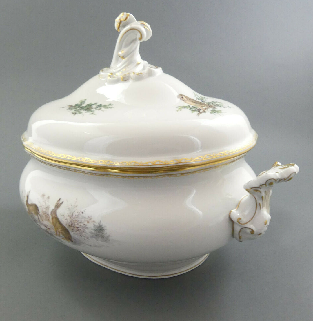 ⚔ Meissen 邁森 Terrine 00028 Volumen 3,5 Liter Wildmalerei Ridinger TOP 1.Wahl