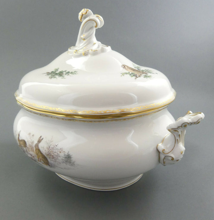 ⚔ Meissen 邁森 Terrine 00028 Volumen 3,5 Liter Wildmalerei Ridinger TOP 1.Wahl