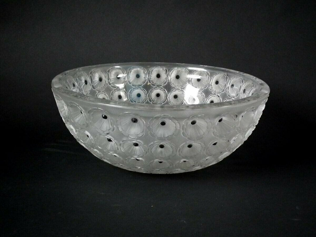 Rene Lalique Clear & Frosted Glass 'Nemours' Bowl