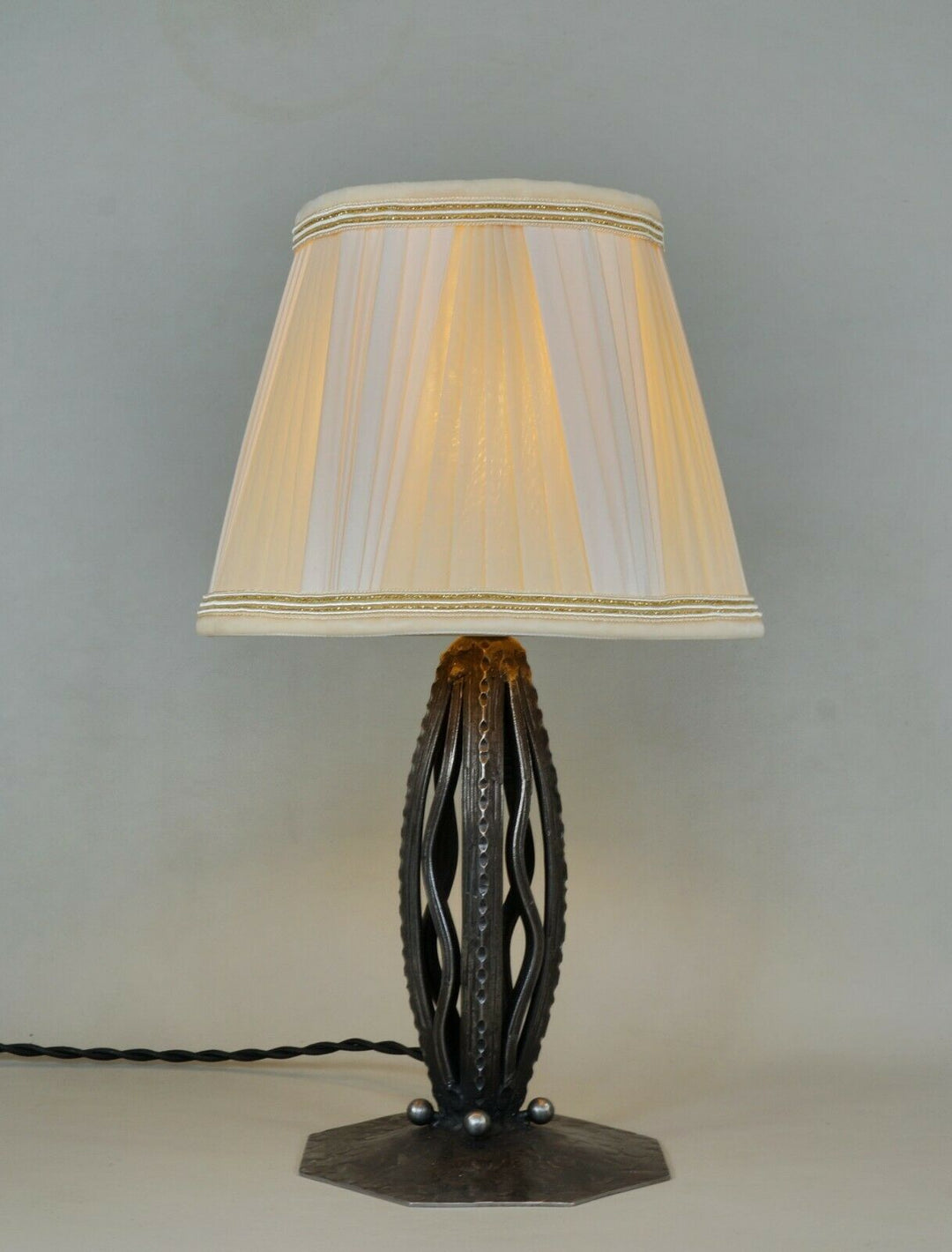 FRENCH 1930 ART DECO LAMP .. wrought iron ....................... 1925 France