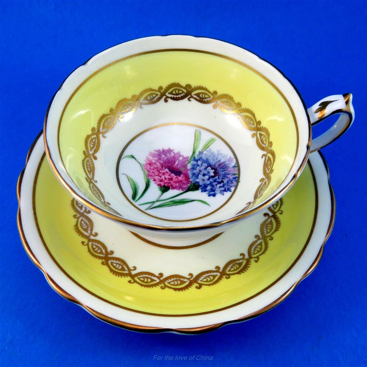 パラゴン　華麗な花＆イエローの縁のカップ&ソーサー