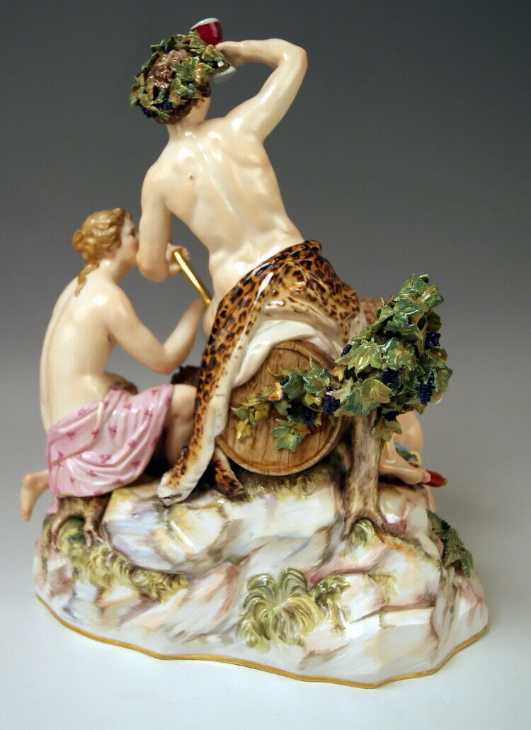 マイセン MEISSEN 邁森 GRUPPE BACCHUS NYMPHE GEFLÜGELTER PUTTO SATYR NR: C35X UM 1860