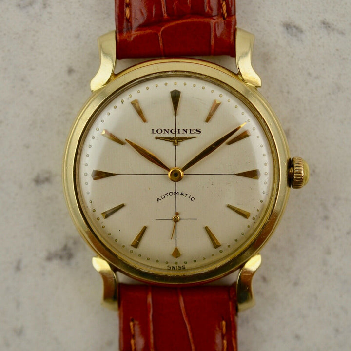 1954年　ヴィンテージ ロンジン 自動巻きカラトラバ 腕時計 22A 14k イエローゴールド製