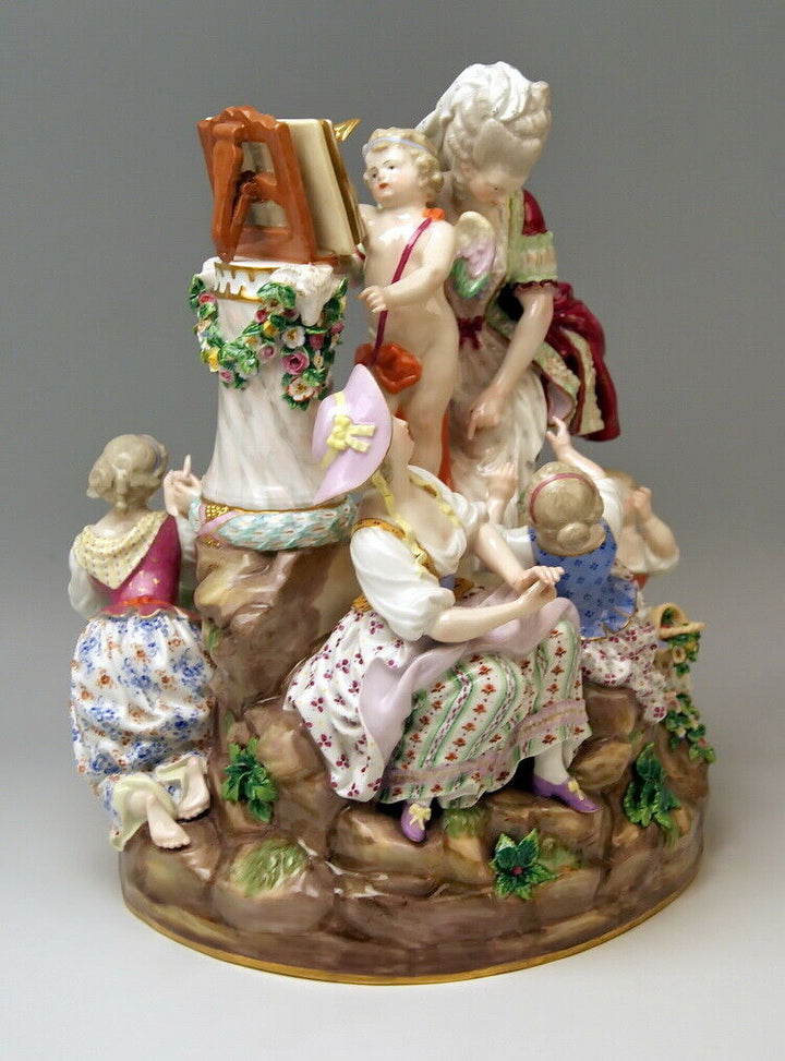 RARITÄT 邁森 MEISSEN マイセン FIGUR GRUPPE LIEBESSCHULE LESSONS IN LIVE NR:F64 UM 1870