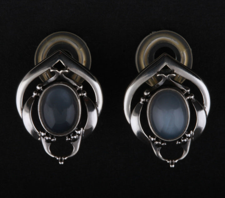 ジョージジェンセン(Georg Jensen)　シルバーイヤークリップ　グレイムーンストーン　2016年