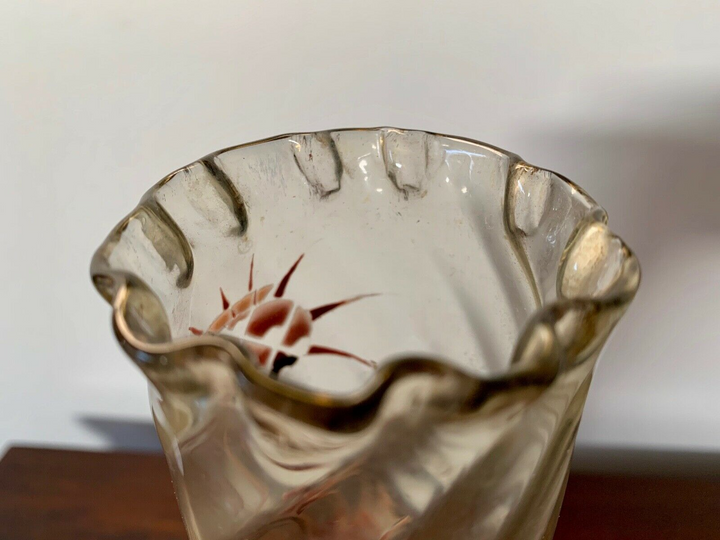 エミールガレ　初期作品　エナメルガラス　アザミの花瓶
