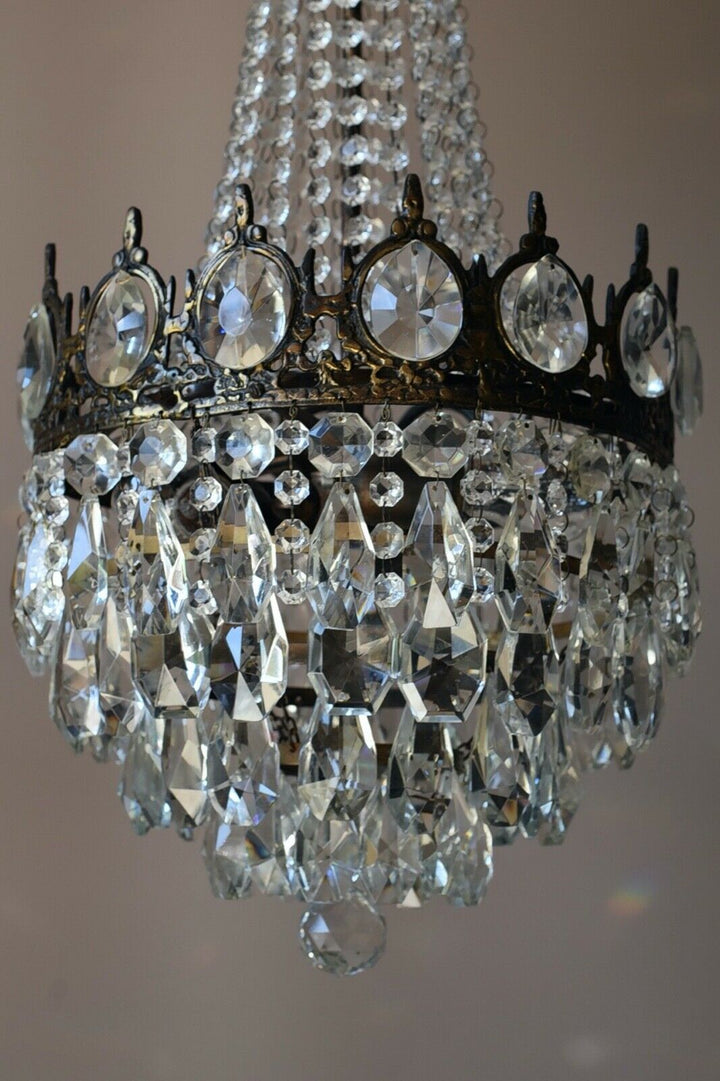 Oriental Vintage Crystal Chandelier, Home Antique Lighting, French Lighting lamp