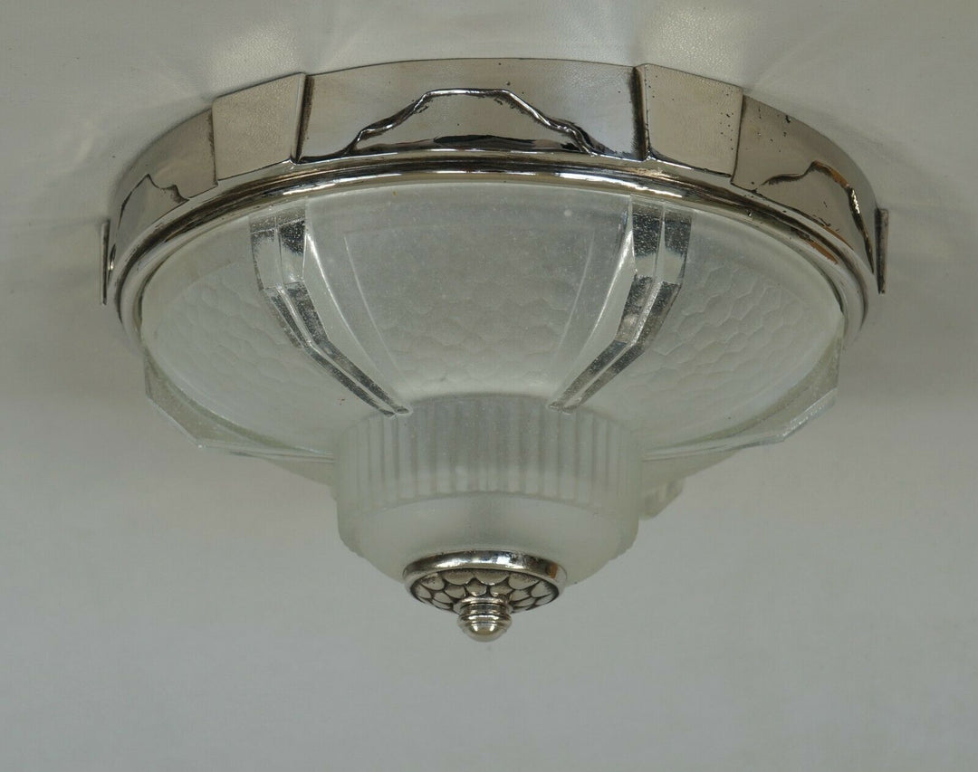 Gauthier EJG EZAN : PAIR OF FRENCH 1930 ART DECO FLUSH MOUNT S .......... France