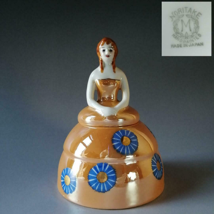 Old Noritake Deco Lady Ink Pot Raster Aya Art Rare Item