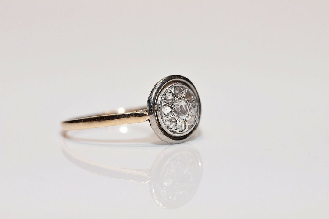 アンティーク オリジナル ヴィクトリアン 18K ナチュラルローズカットダイヤモンドのリング