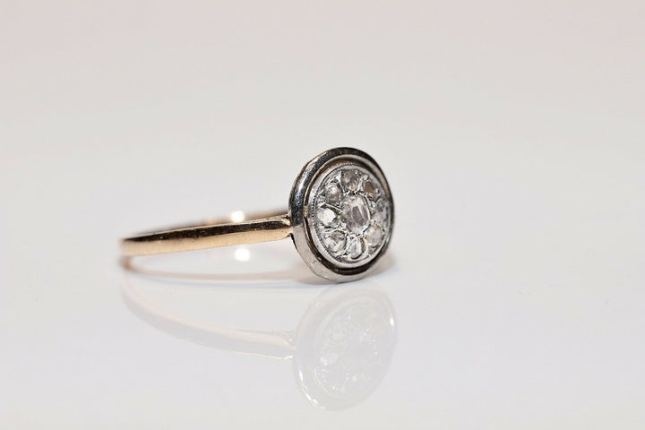 アンティーク オリジナル ヴィクトリアン 18K ナチュラルローズカットダイヤモンドのリング