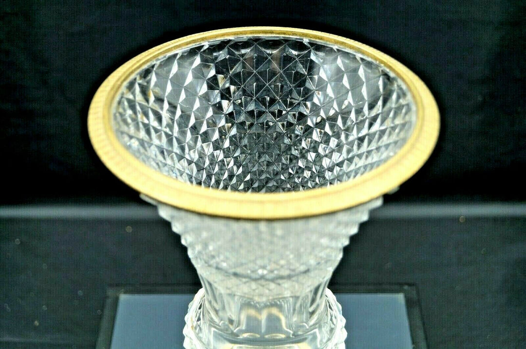 SUPERBE VASE MEDICIS CRISTAL et CERCLAGE BRONZE Baccarat - St.Louis !