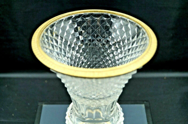 SUPERBE VASE MEDICIS CRISTAL et CERCLAGE BRONZE Baccarat - St.Louis !