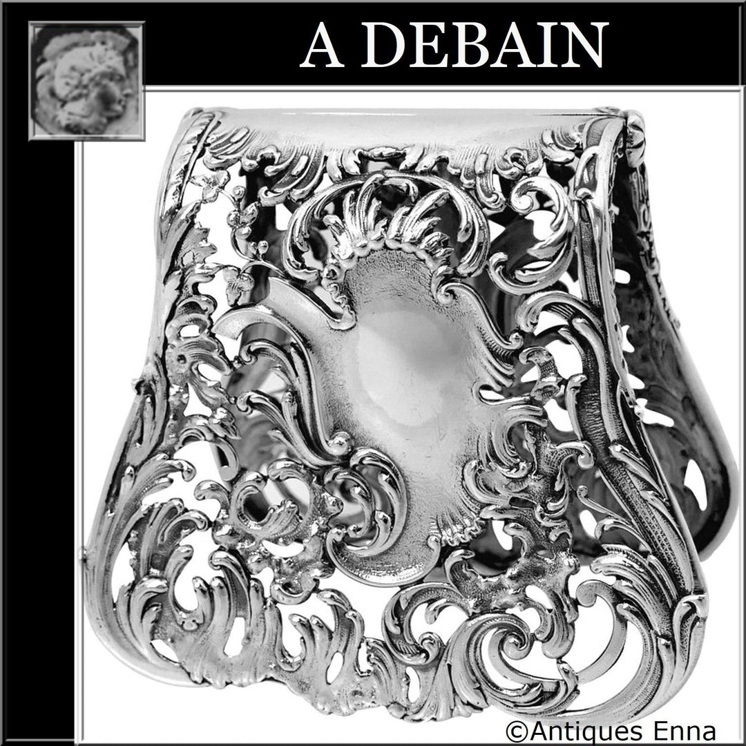 Debain French All Sterling Silver Asparagus, Sandwiches Grip, Art Nouveau