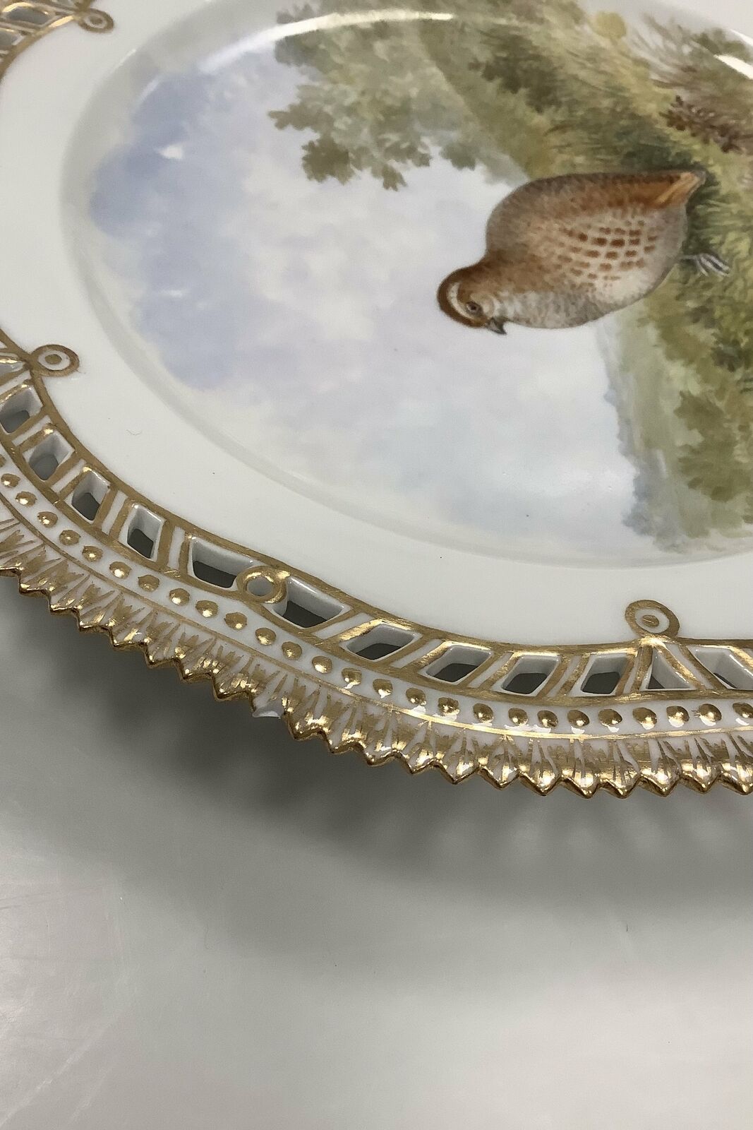 Royal Copenhagen Flora Danica Hunting Breakfast plate No 20/3554 with openwork