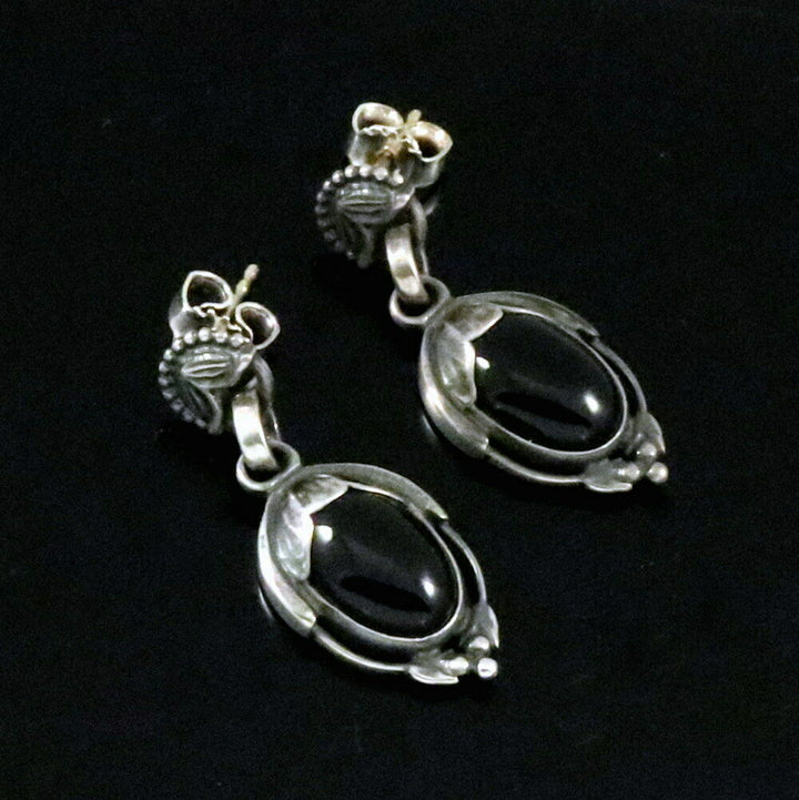 ジョージジェンセン(Georg Jensen)　シルバーイヤリング　ブラックアゲート　2010年