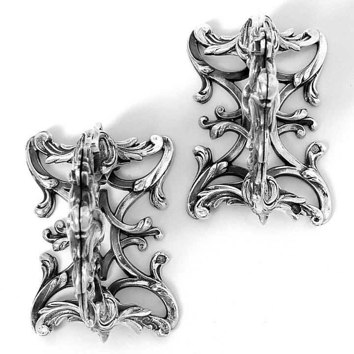 Lapar Rare French All Sterling Silver Menu, Place, Name Holders Pair