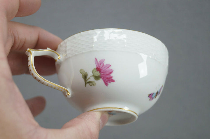 KPM Berlin Hand Painted Dresden Floral Butterfly & Gold Tea Cup & Saucer H