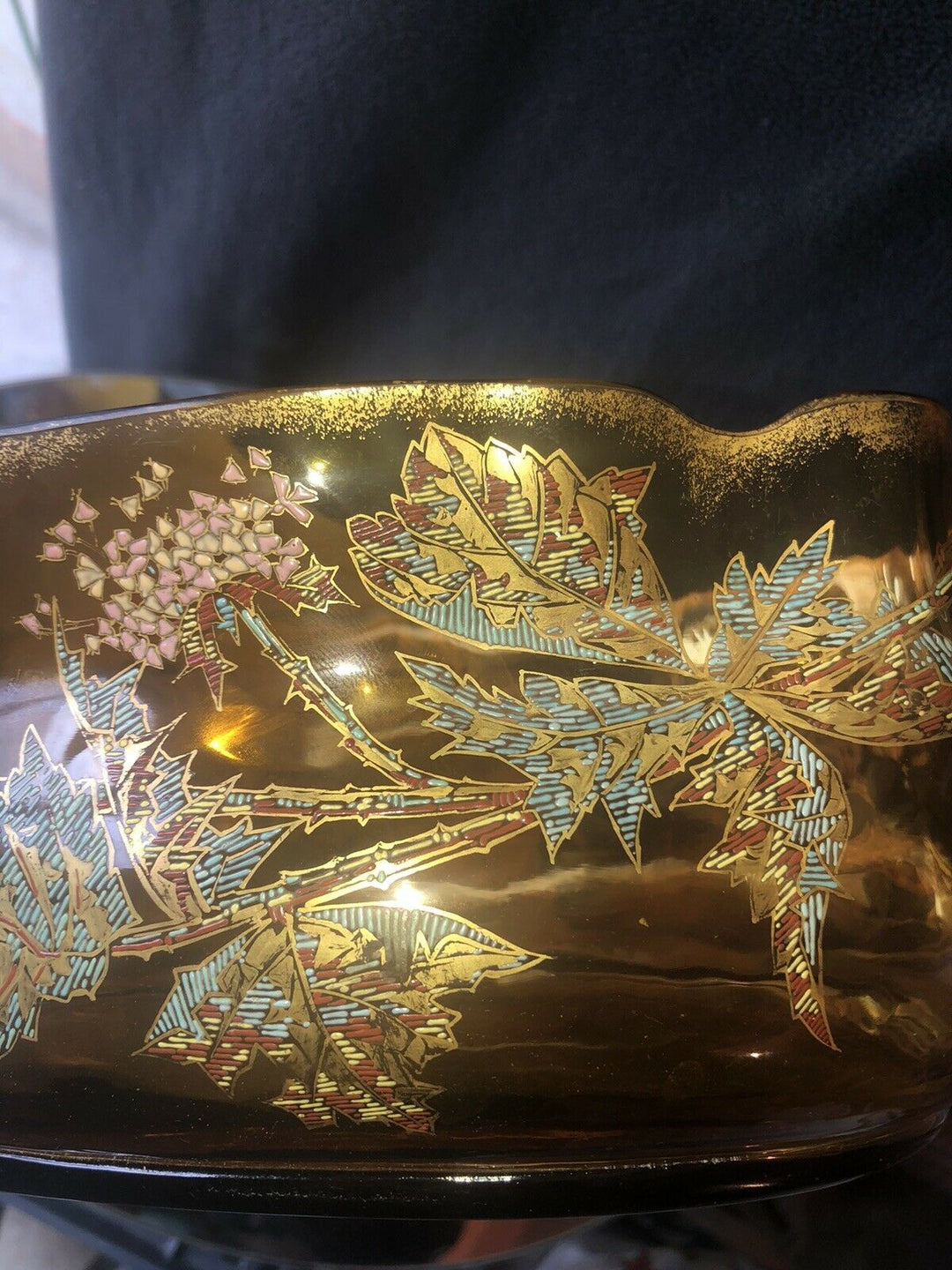 エミールガレ(GALLE)　金色　フラワーデコの器