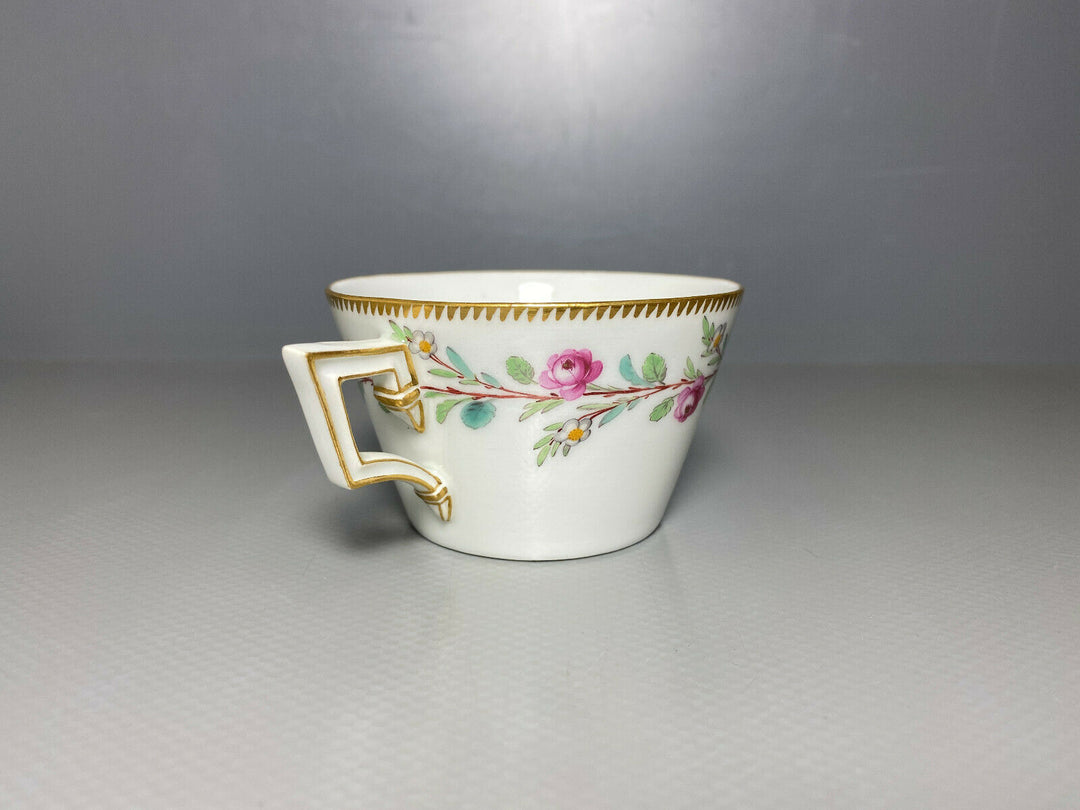 KPM BERLIN GEDECK TASSE UT BLUMEN ROSEN GOLD FLEURS EN TERRASSE? 1.WAHL UM 1780