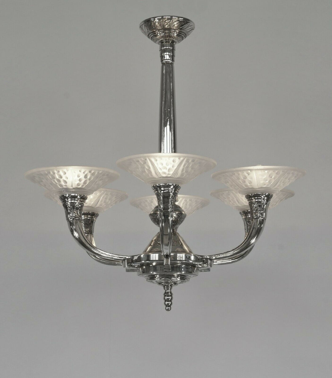 RANC & MULLER : FRENCH 1930 ART DECO CHANDELIER #3 .. lamp degue daum era France