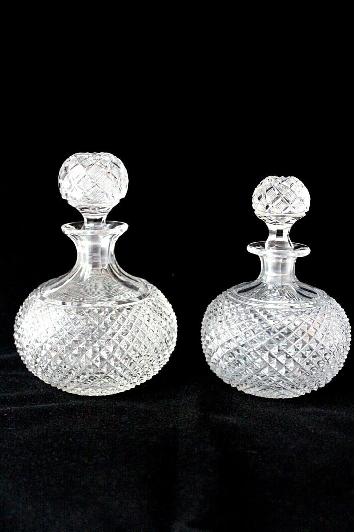 Antique French Baccarat Diamants Biseaux perfume decanters set c 1900