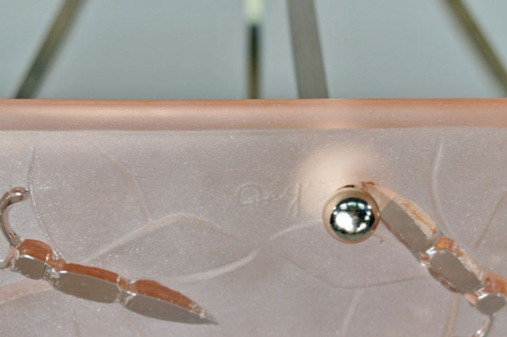 DEGUE : FRENCH 1930 ART DECO CHANDELIER .. butterflies . pendant lamp muller era