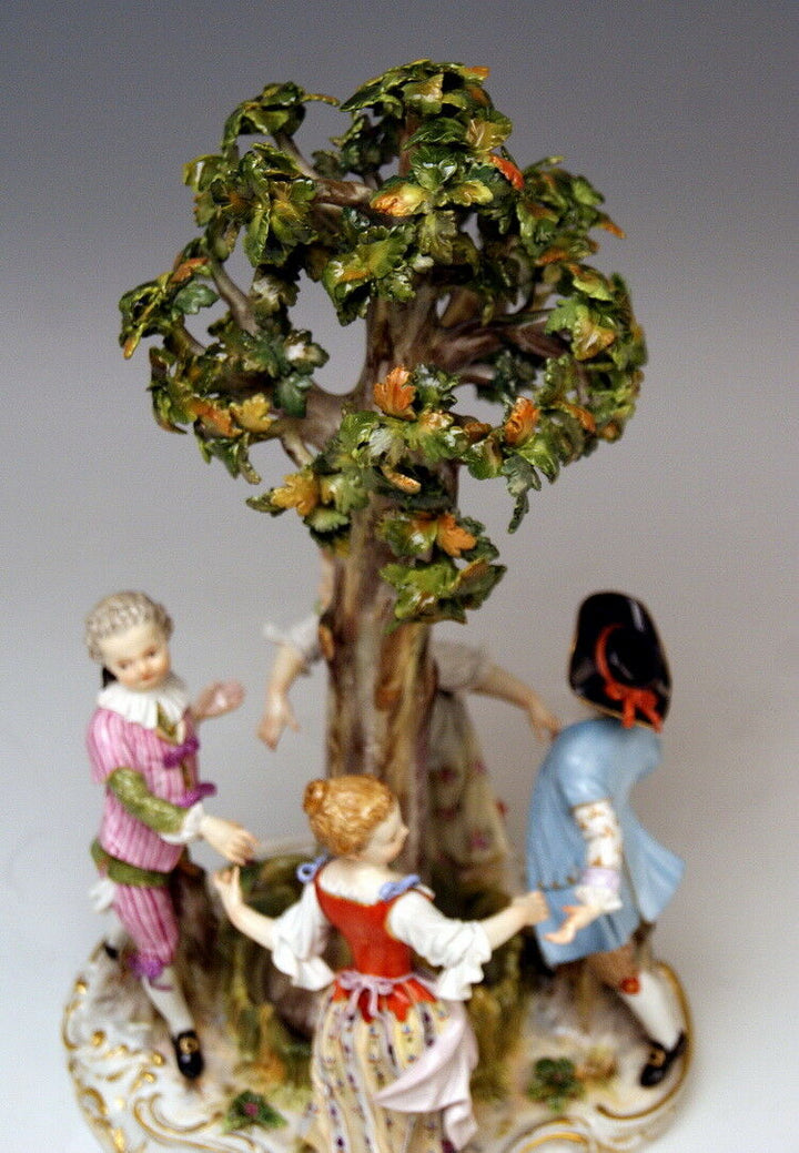 MEISSEN FIGUR GRUPPE GÄRTNER KINDER REIGEN GARDENER CHILDREN MNR: 2728 UM 1850