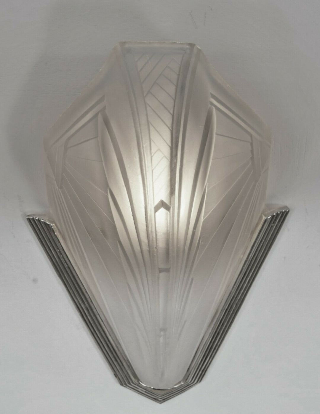 EJG : PAIR OF 1930 FRENCH ART DECO WALL SCONCES ......... lights lamp muller era
