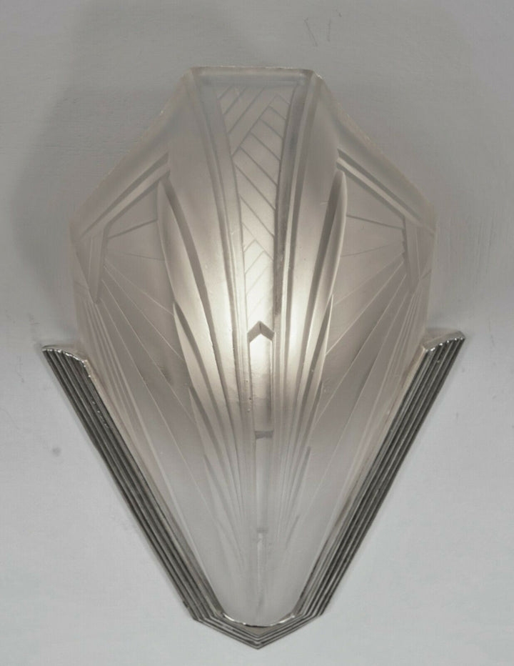 EJG : PAIR OF 1930 FRENCH ART DECO WALL SCONCES ......... lights lamp muller era