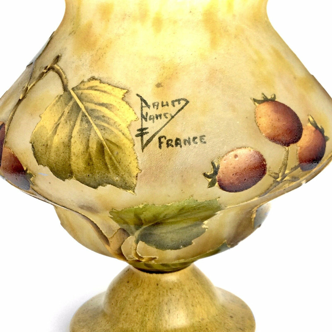 DAUM NANCY VASE POMME D‘API UM 1910